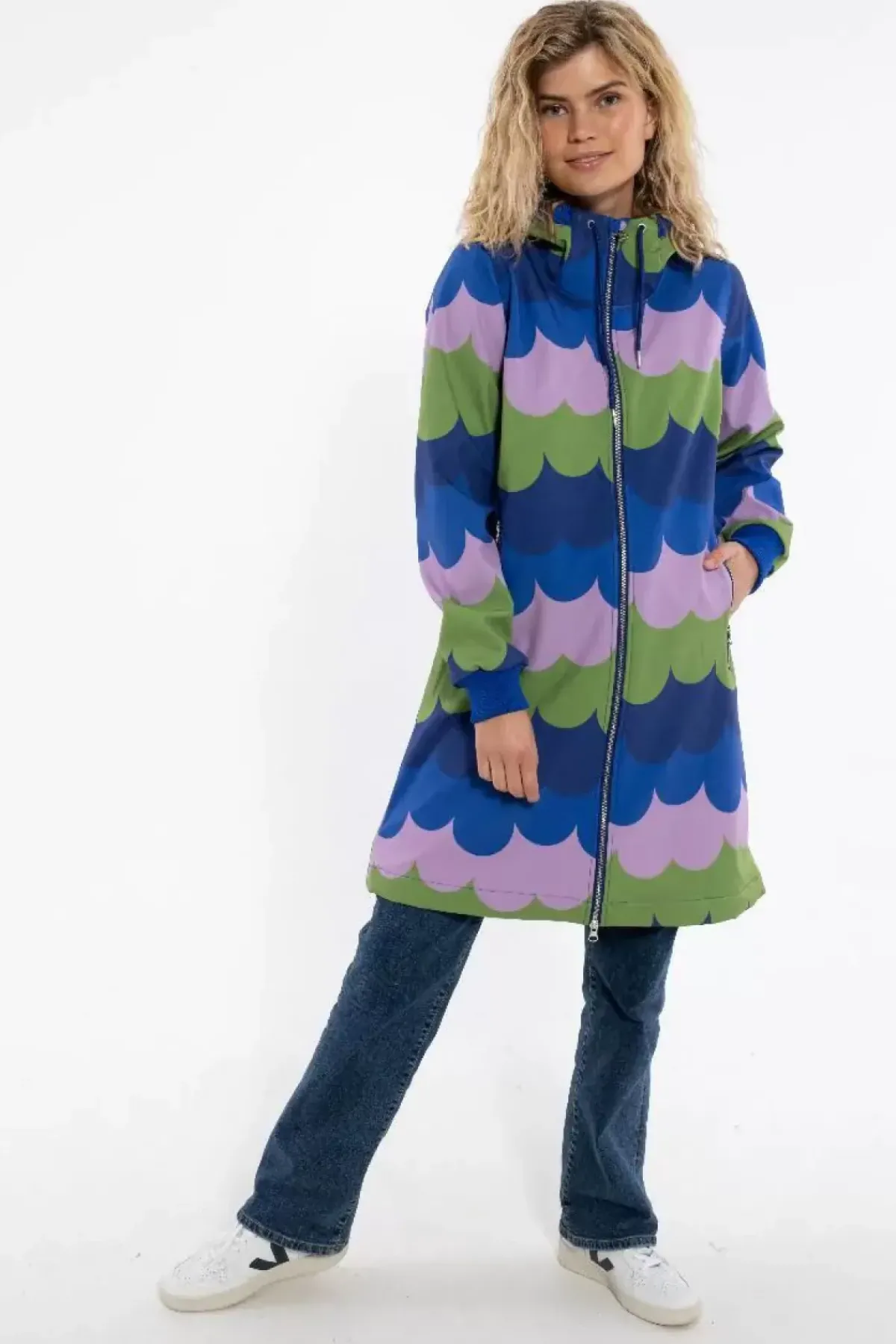 Danefæ Softshell-Jacken>Danejane Softshell Olive/Soft Viola Puffy Clouds
