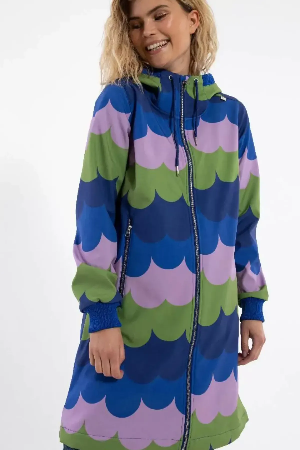 Danefæ Softshell-Jacken>Danejane Softshell Olive/Soft Viola Puffy Clouds