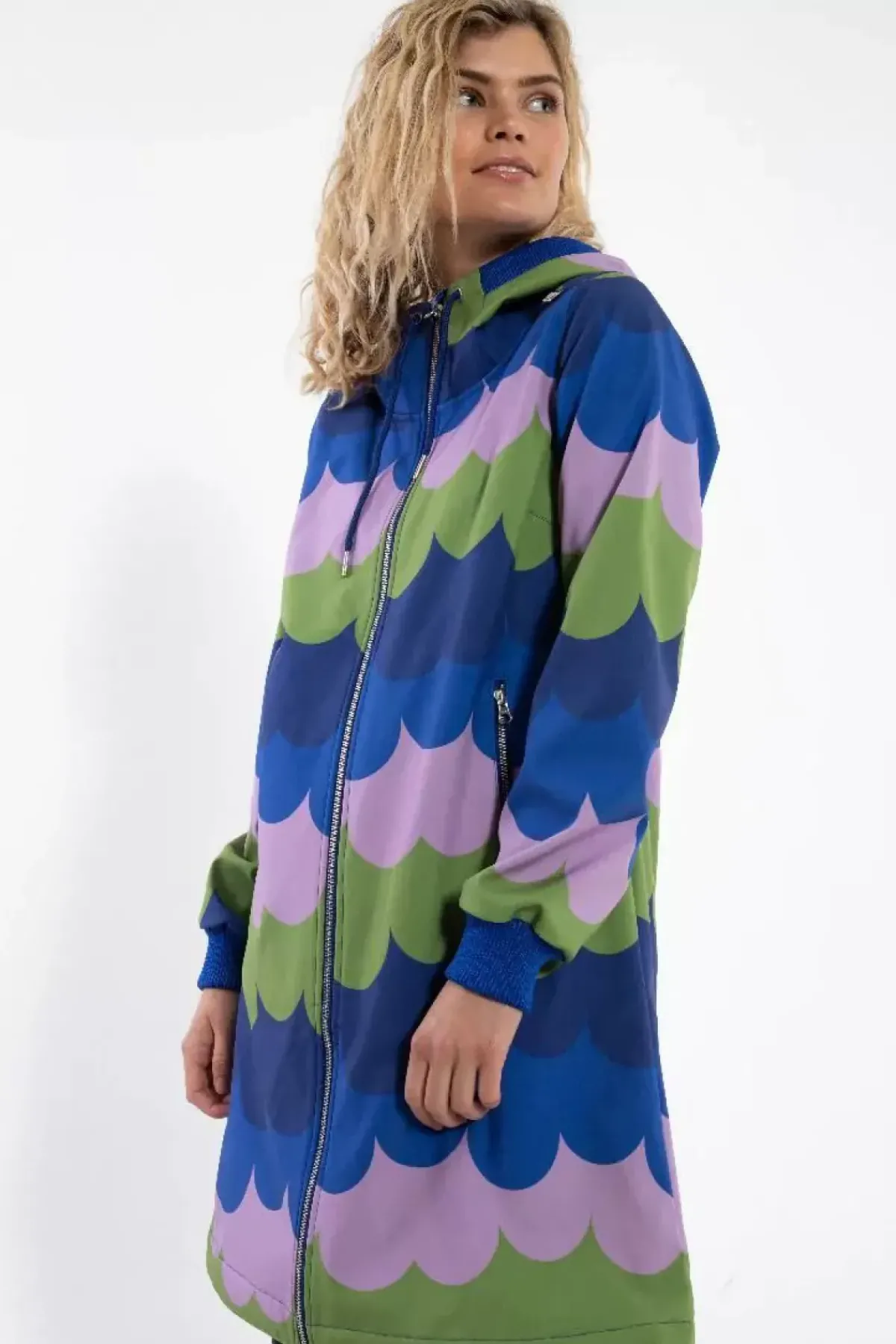 Danefæ Softshell-Jacken>Danejane Softshell Olive/Soft Viola Puffy Clouds