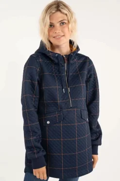 Danefæ Thermokleidung>Danejohanne Thermo Anorak Navy/Occer Large Plaid