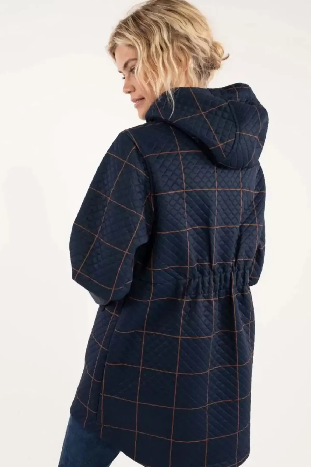 Danefæ Thermokleidung>Danejohanne Thermo Anorak Navy/Occer Large Plaid