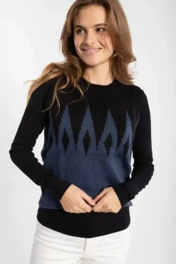 Danefæ Strickwaren>Daneklaksvik Icicles Vest Black/Marine