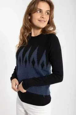 Danefæ Strickwaren>Daneklaksvik Icicles Vest Black/Marine