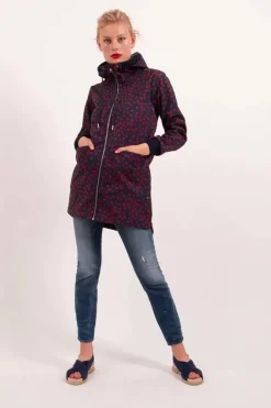 Danefæ Softshell-Jacken>Danelaura Softshell Navy/Red Fundots