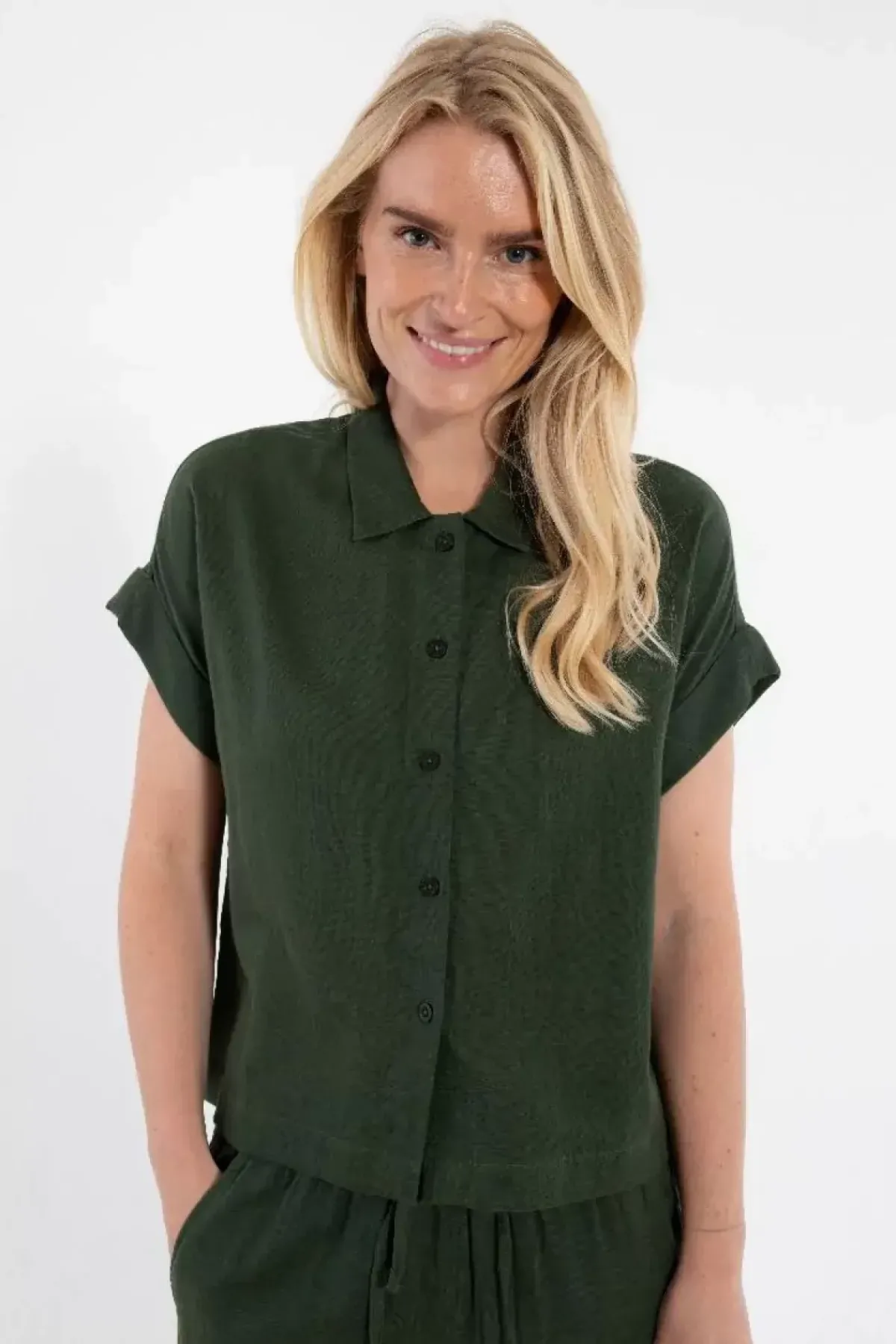 Danefæ Blusen>Danelena Cloth Shirt Dk Army