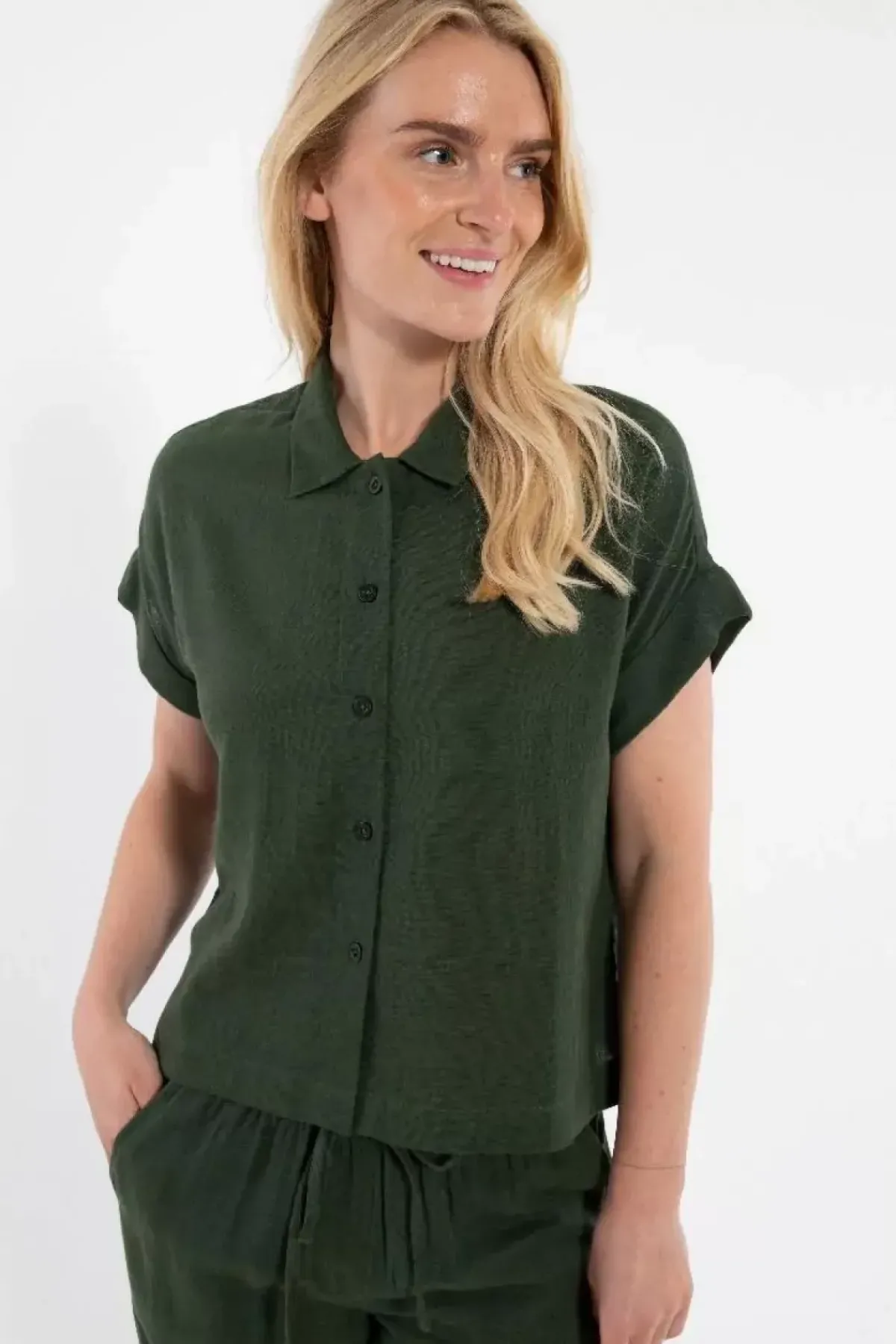 Danefæ Blusen>Danelena Cloth Shirt Dk Army