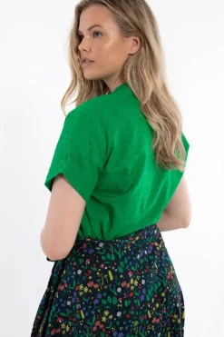 Danefæ Blusen>Danelena Cotton Dot Shirt Green