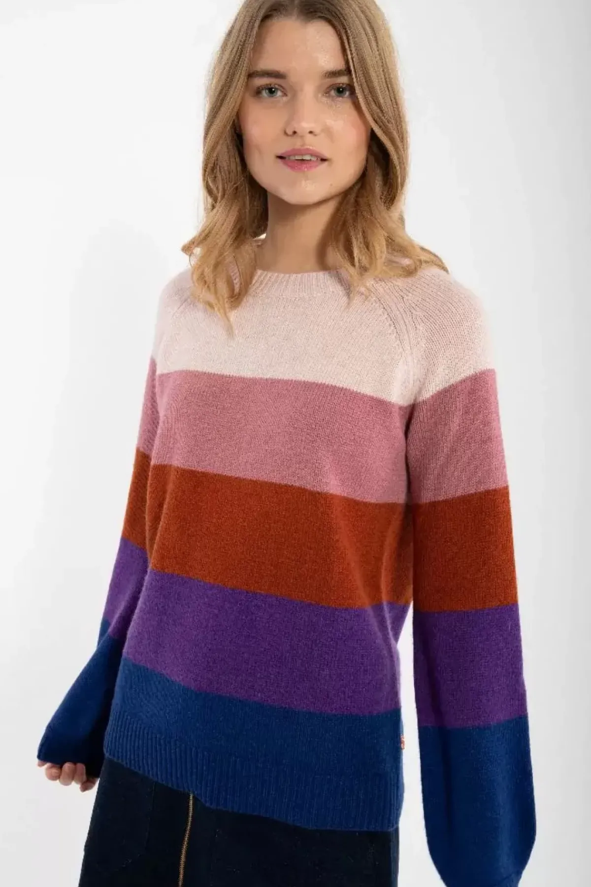 Danefæ Strickwaren>Danelisa Wool Sweater Rose Beige/Old Rose/Rust/Purple