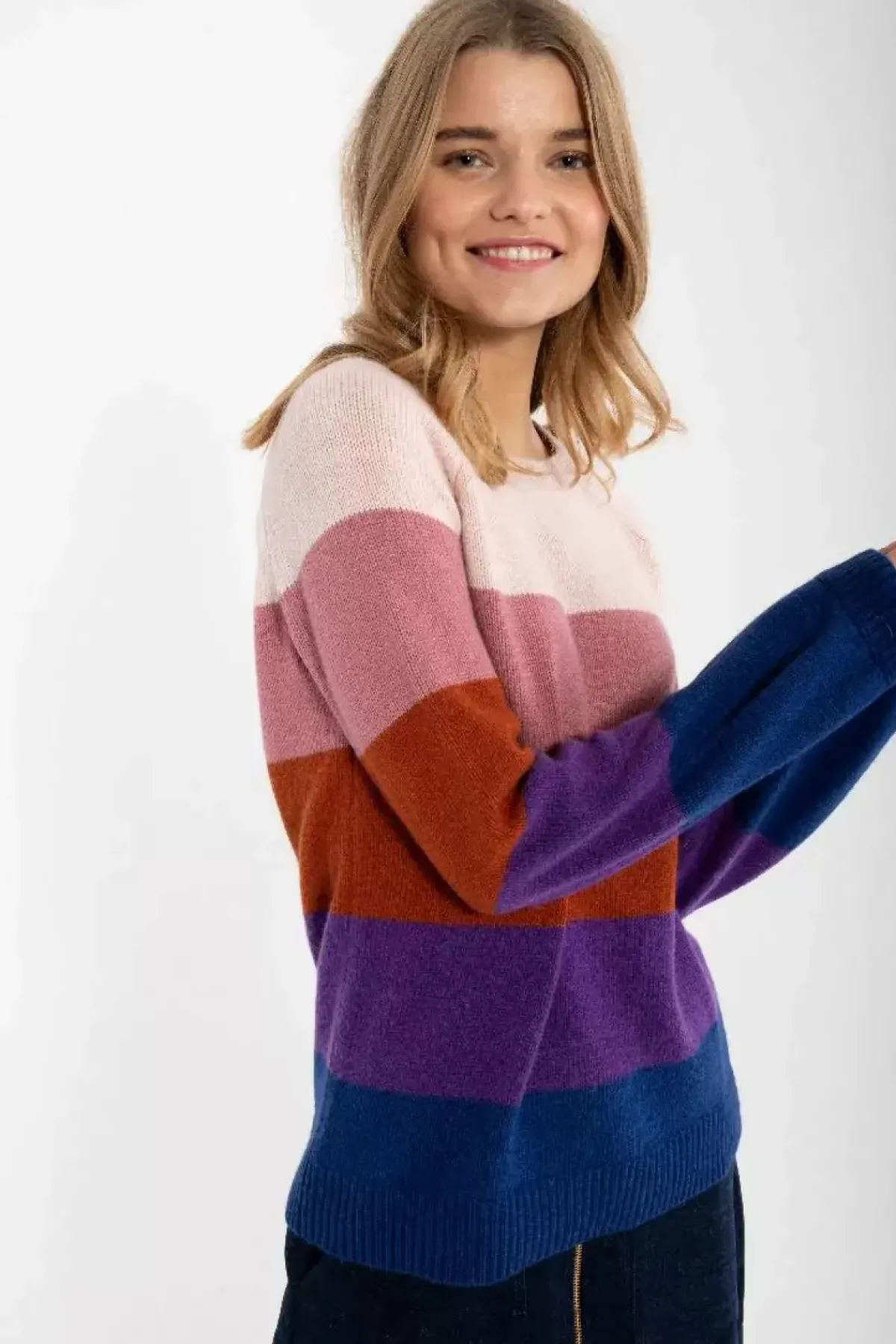 Danefæ Strickwaren>Danelisa Wool Sweater Rose Beige/Old Rose/Rust/Purple