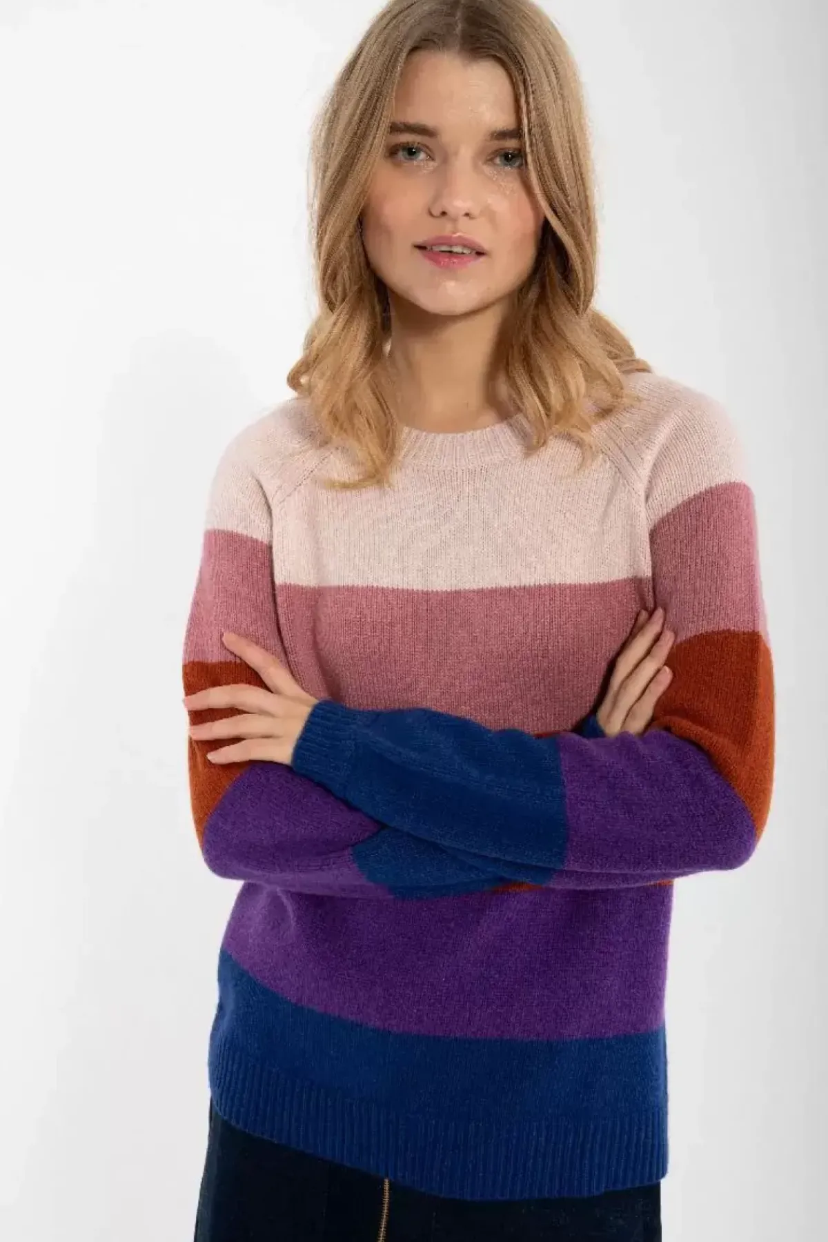 Danefæ Strickwaren>Danelisa Wool Sweater Rose Beige/Old Rose/Rust/Purple