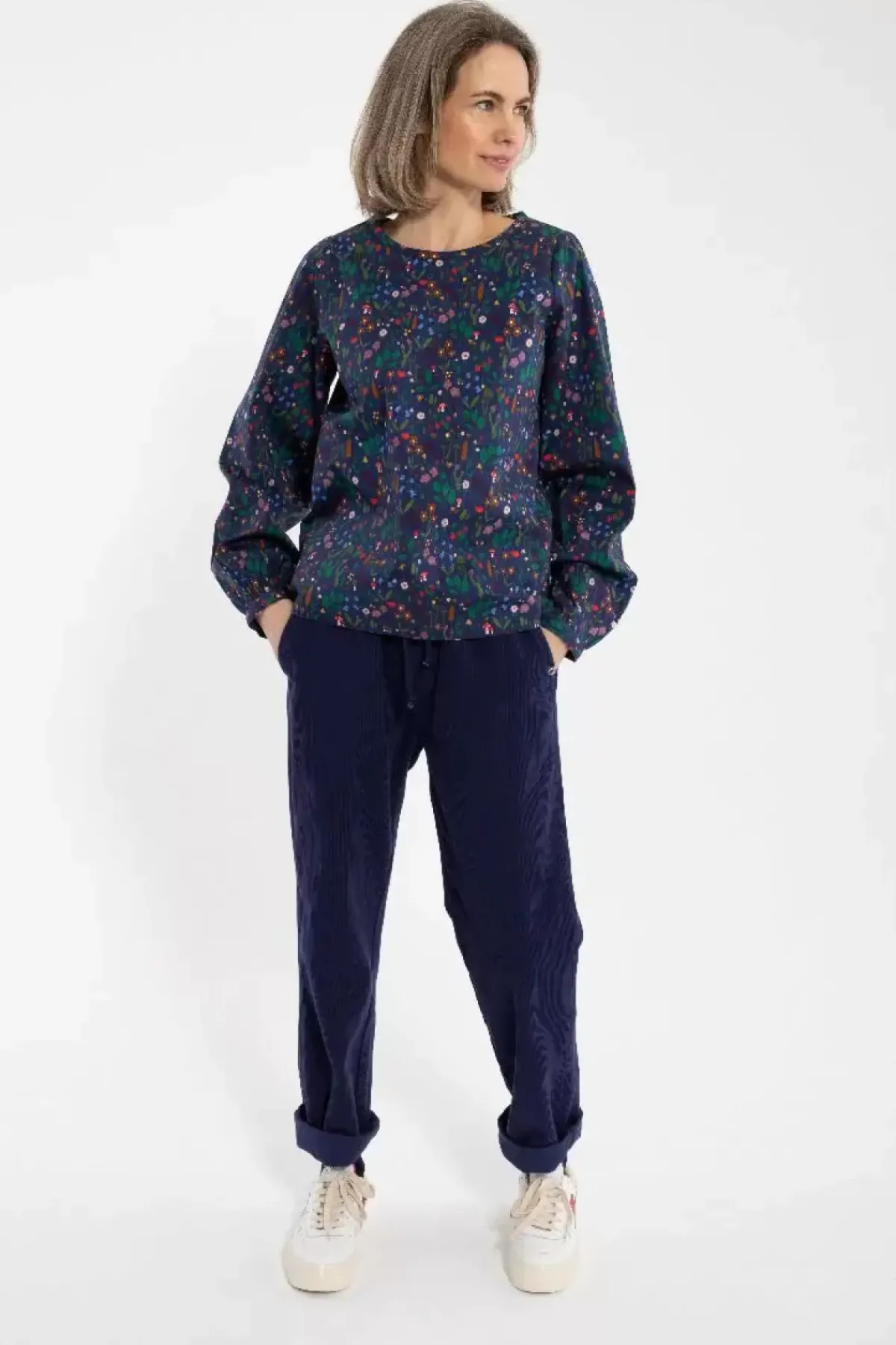 Danefæ Hosen>Daneliseleje Cord Pants Grey Marine