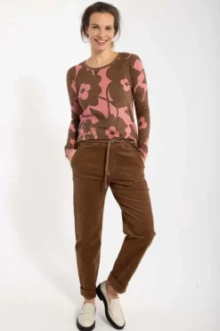Danefæ Hosen>Daneliseleje Cord Stretch Pants Brown Beige