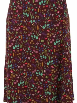 Danefæ Röcke>Danelissen Heavy Interlock Skirt Dark Bordeaux Botanical