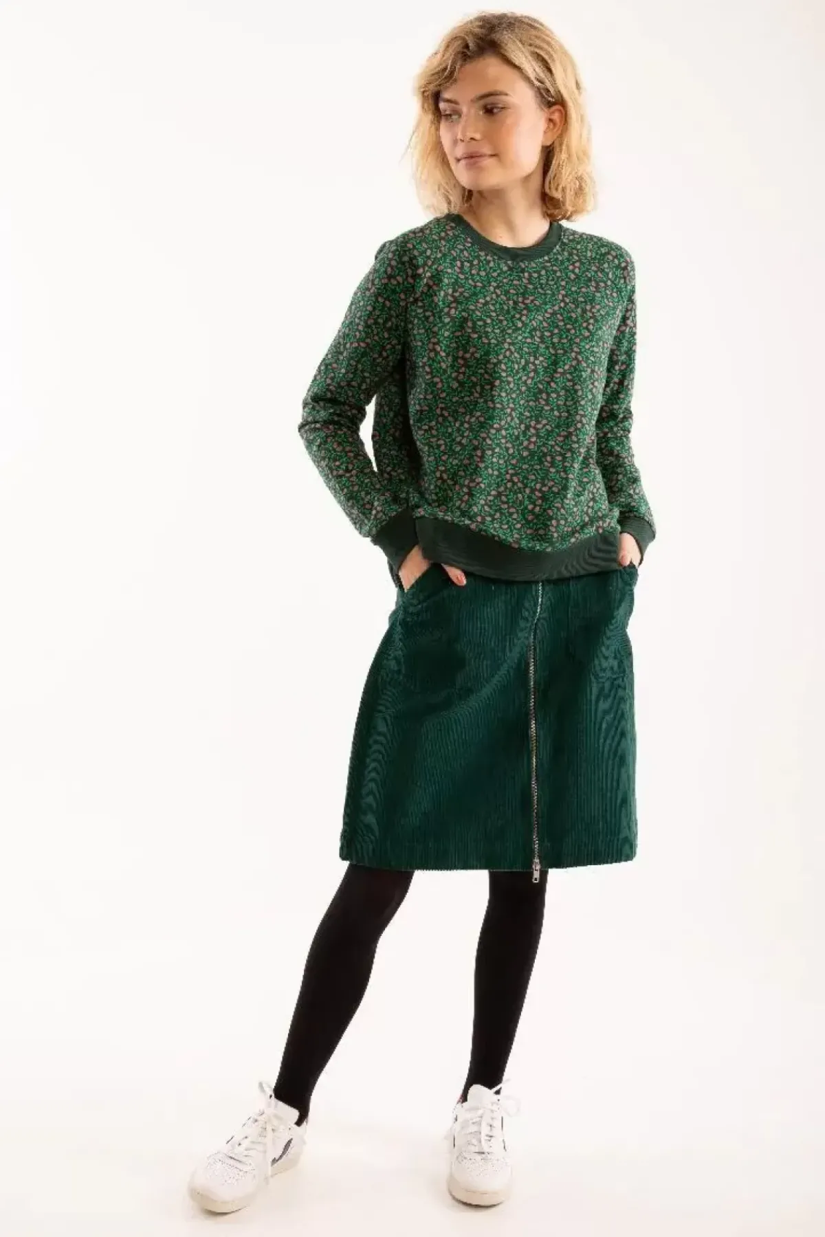 Danefæ Röcke>Danemadelaine Cord Skirt Bottle Green