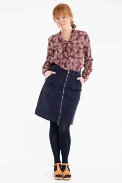 Danefæ Röcke>Danemadelaine Cord Skirt Dk Navy