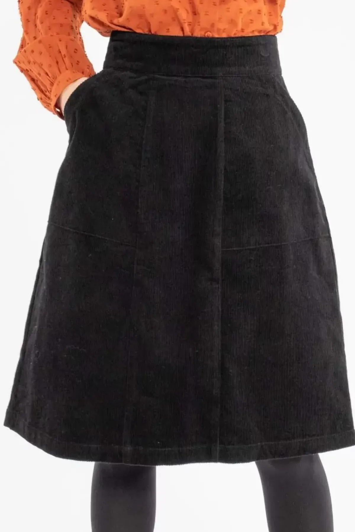 Danefæ Röcke>Danemaren Cord Skirt Black