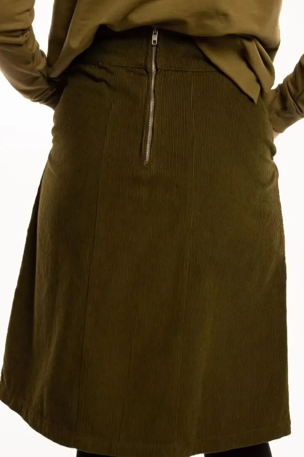 Danefæ Röcke>Danemaren Cord Skirt Olive