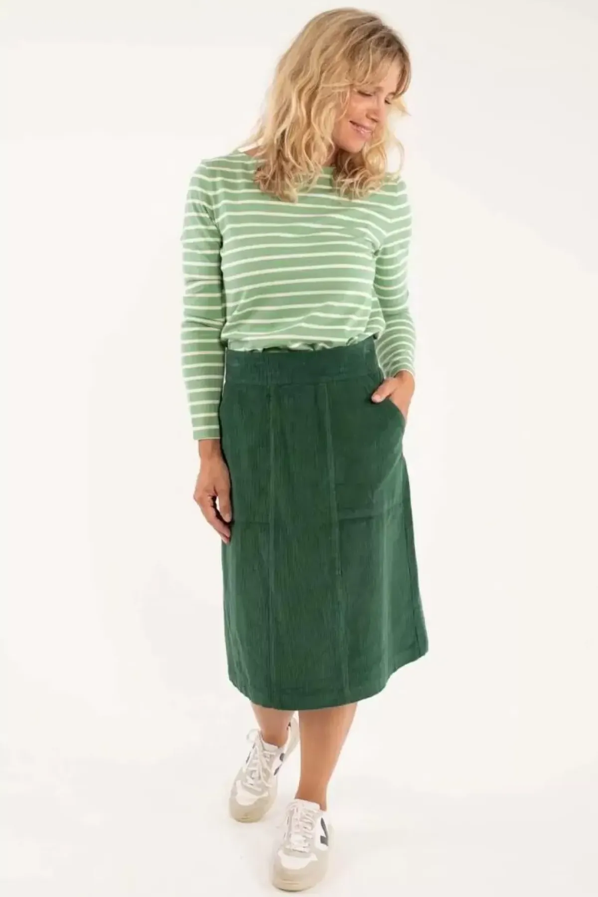 Danefæ Röcke>Danemaren Cord Skirt Rover Khaki