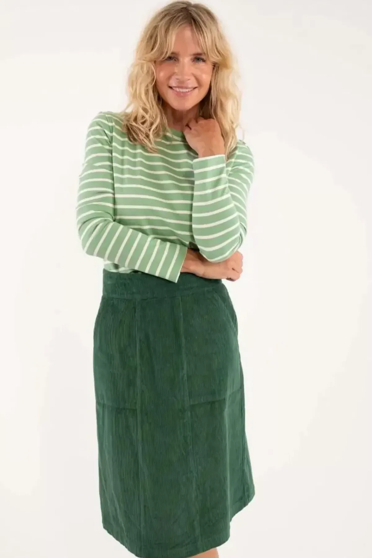 Danefæ Röcke>Danemaren Cord Skirt Rover Khaki