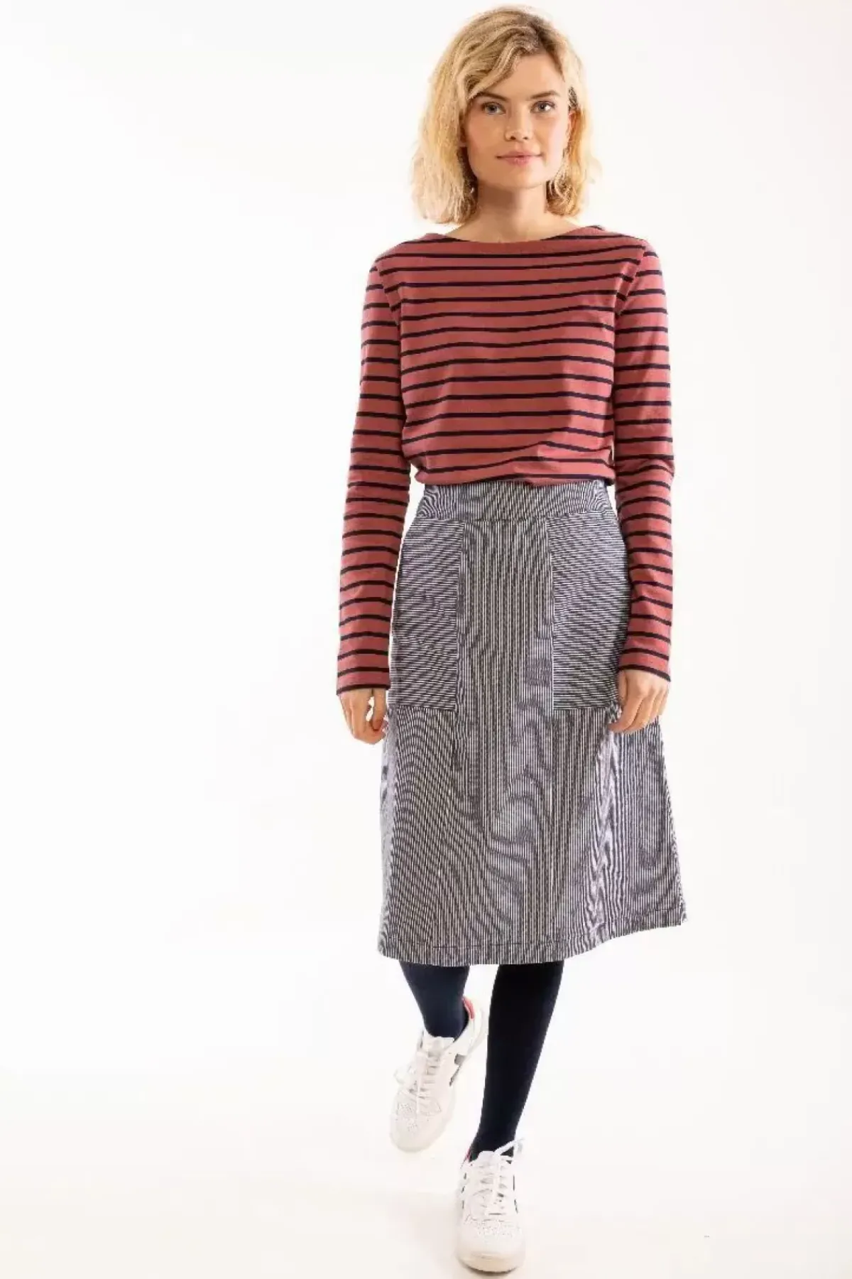 Danefæ Röcke>Danemaren Denim Skirt Milkboy Stripe