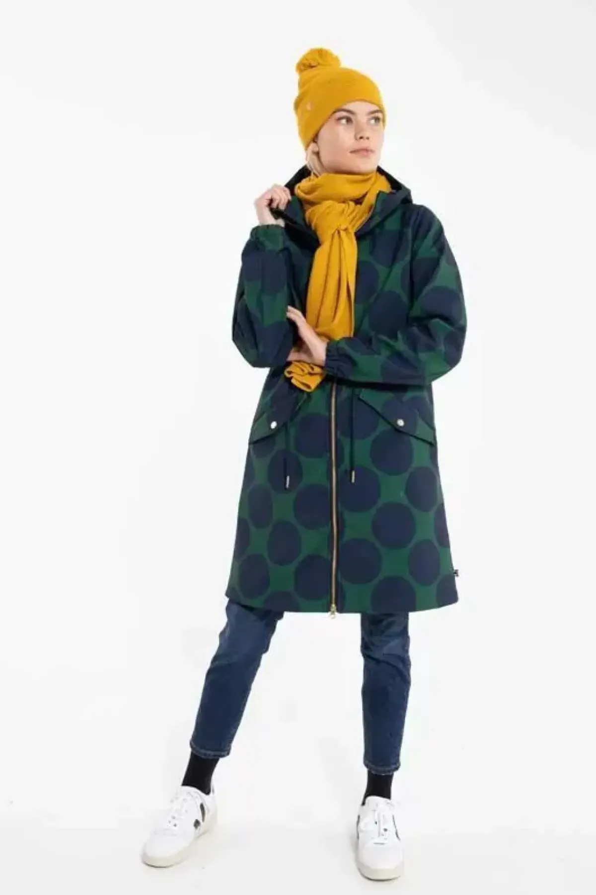 Danefæ Softshell-Jacken>Danemarianne Softshell Dark Army/Dark Navy Megadots