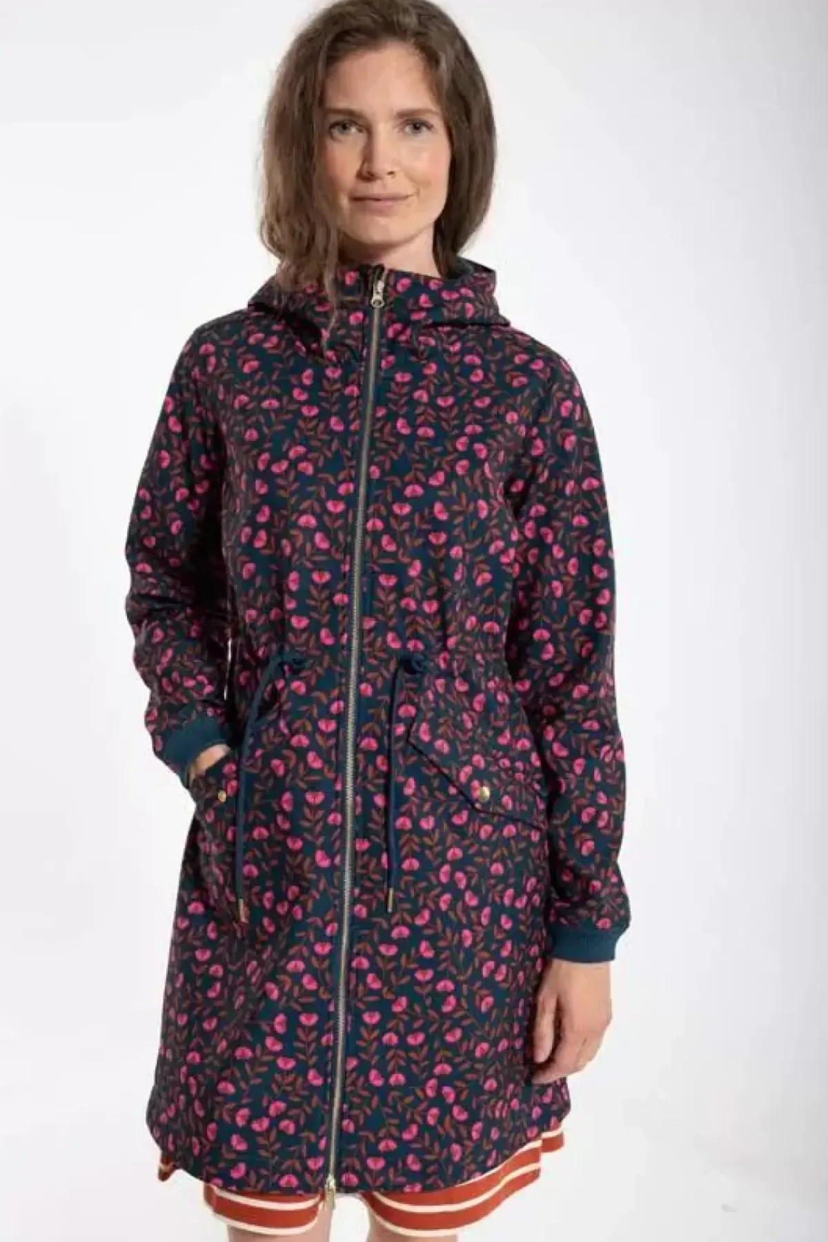 Danefæ Softshell-Jacken>Danemarianne Softshell Dusty Navy Fleuri