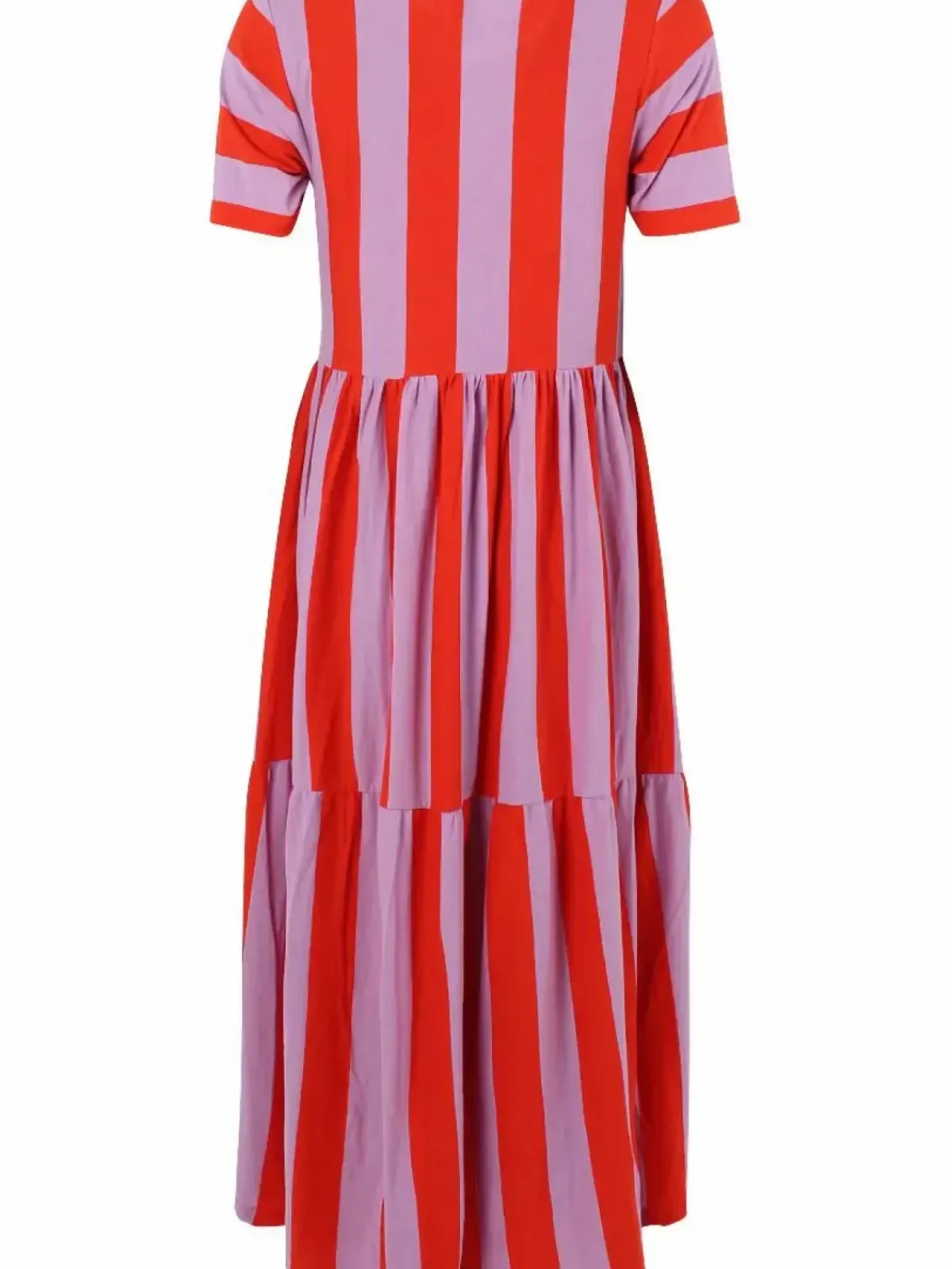 Danefæ Kleider>Danemarkise Slub Jersey Dress Bright Red/Soft Viola