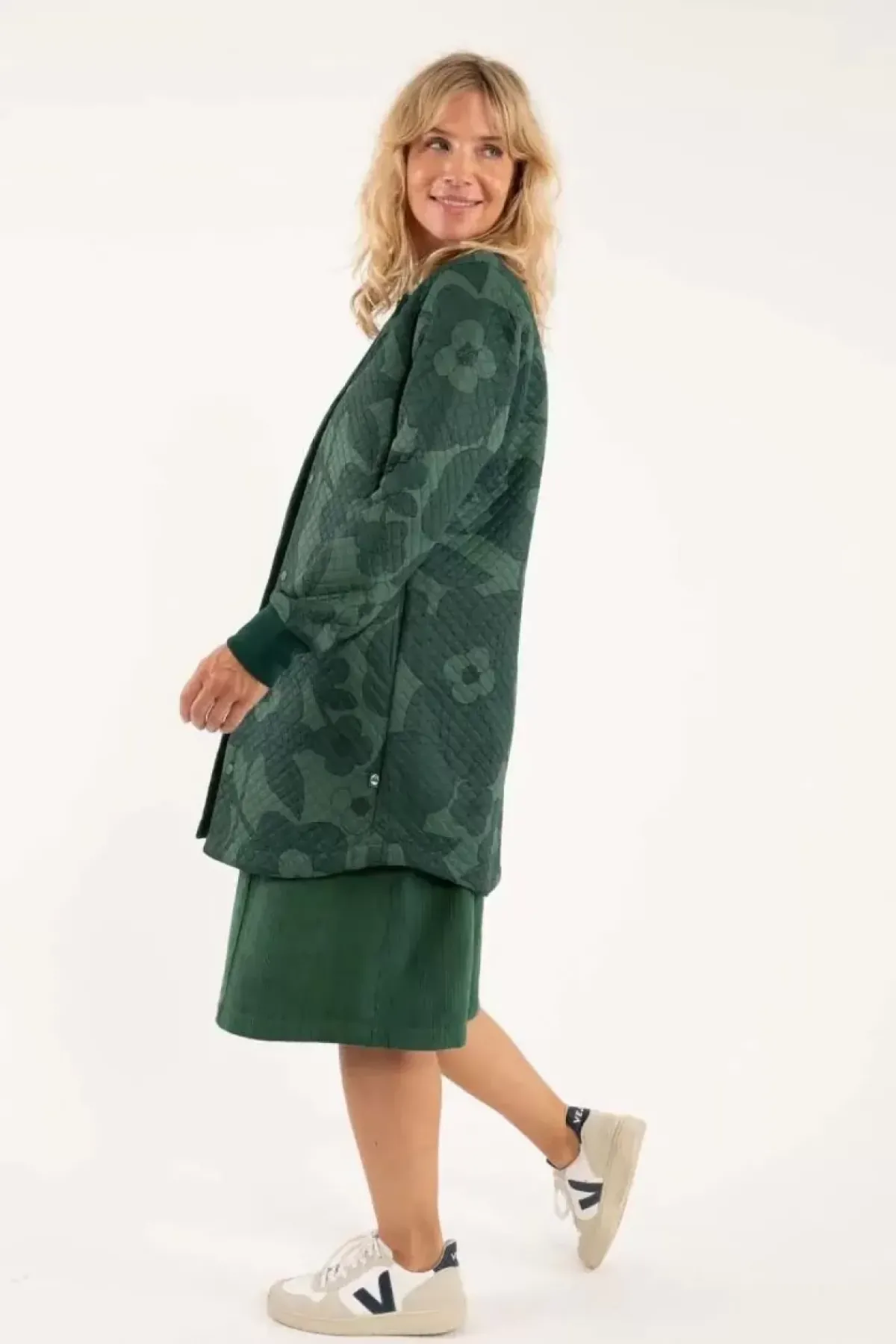 Danefæ Thermokleidung>Danemaude Thermo Coat Dark Khaki/Rover Khaki Boom Bloom