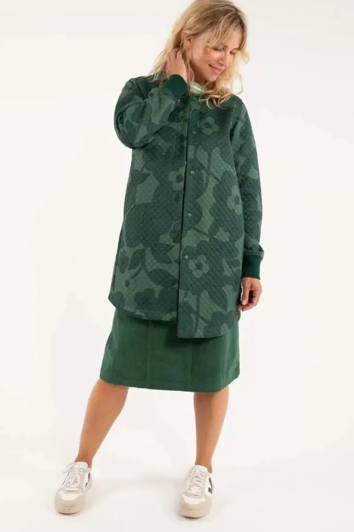 Danefæ Thermokleidung>Danemaude Thermo Coat Dark Khaki/Rover Khaki Boom Bloom
