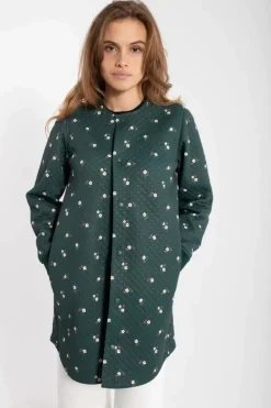 Danefæ Thermokleidung>Danemaude Thermo Coat Deep Forest Miniflower