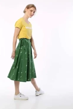 Danefæ Röcke>Danemikkelsen Poplin Skirt Cactus Markblomst