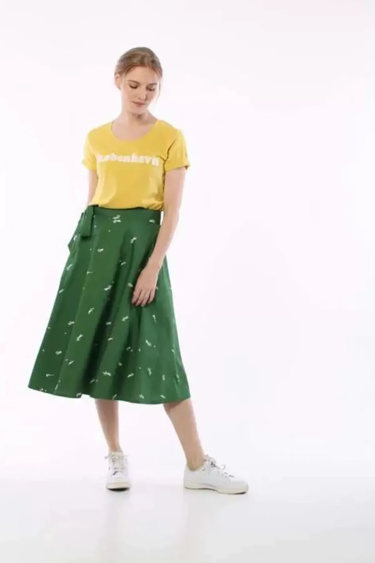 Danefæ Röcke>Danemikkelsen Poplin Skirt Cactus Markblomst