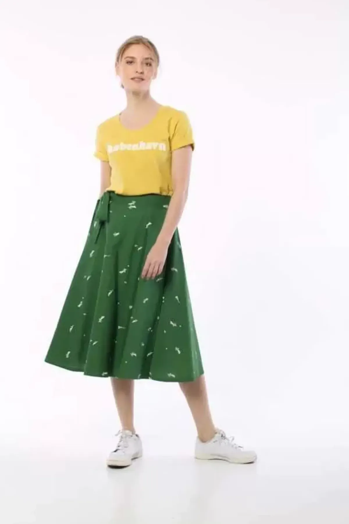 Danefæ Röcke>Danemikkelsen Poplin Skirt Cactus Markblomst