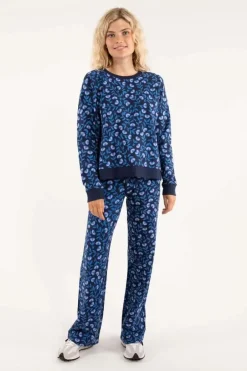 Danefæ Sweatshirts>Danemoster Sweat Navy/Blue Fleurie