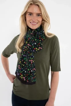 Danefæ Schals>Danenordby Scarf Dk Navy Botanical