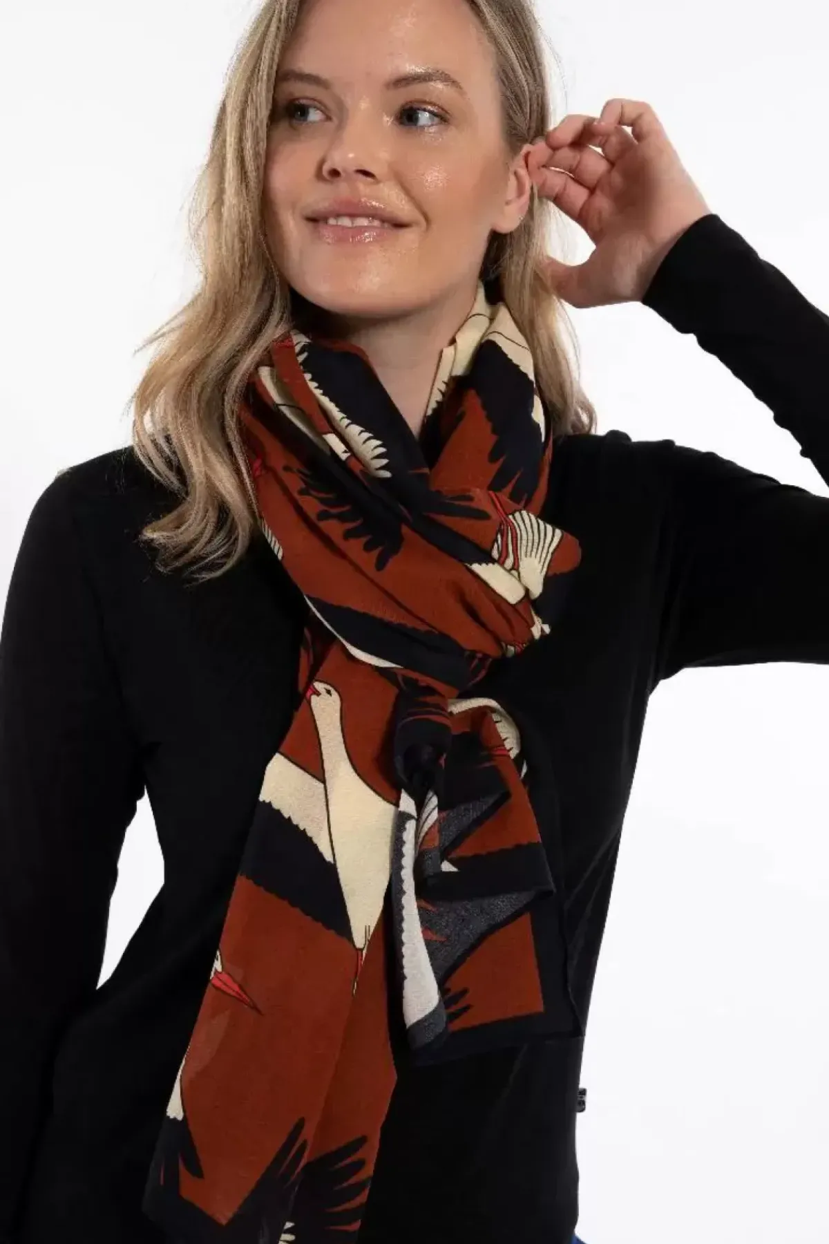 Danefæ Schals>Danenordby Scarf Rust Big Stork