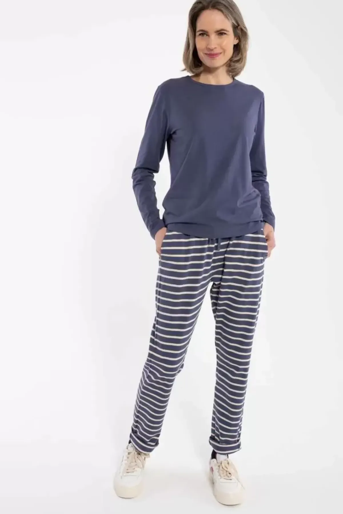 Danefæ Hosen>Danenorsminde Pants Grey Marine/Chalk