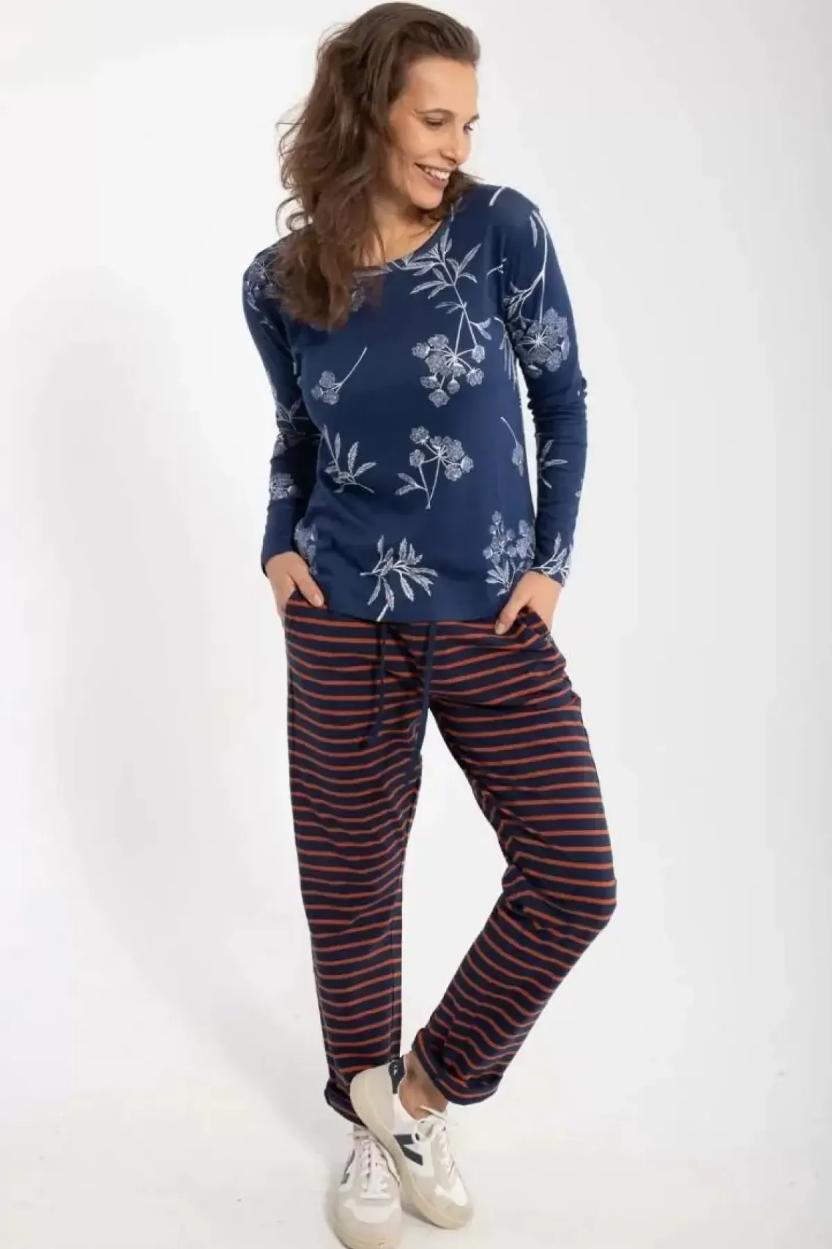 Danefæ Hosen>Danenorsminde Pants Marine/Brick