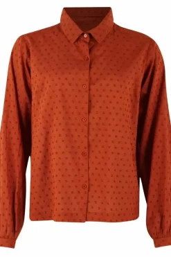 Danefæ Blusen>Danenovember Cotton Dot Shirt Rust