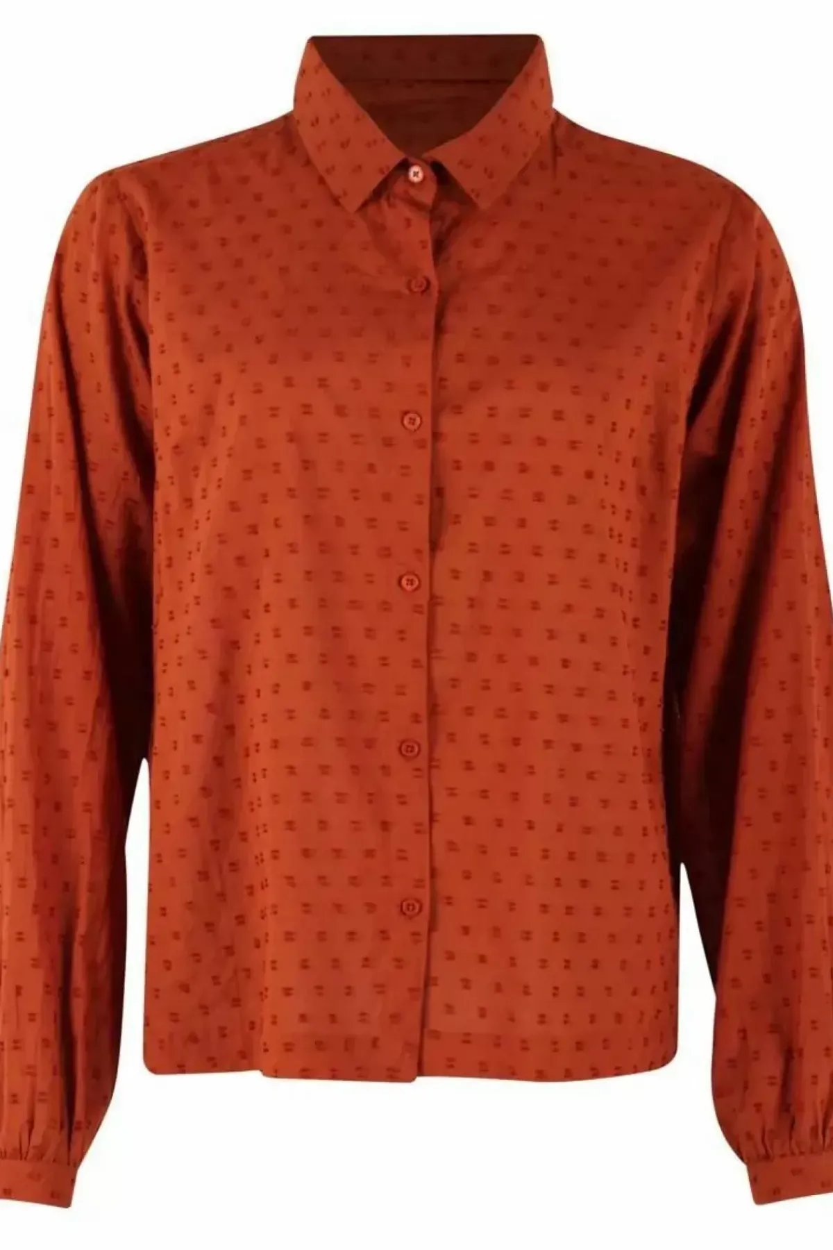 Danefæ Blusen>Danenovember Cotton Dot Shirt Rust