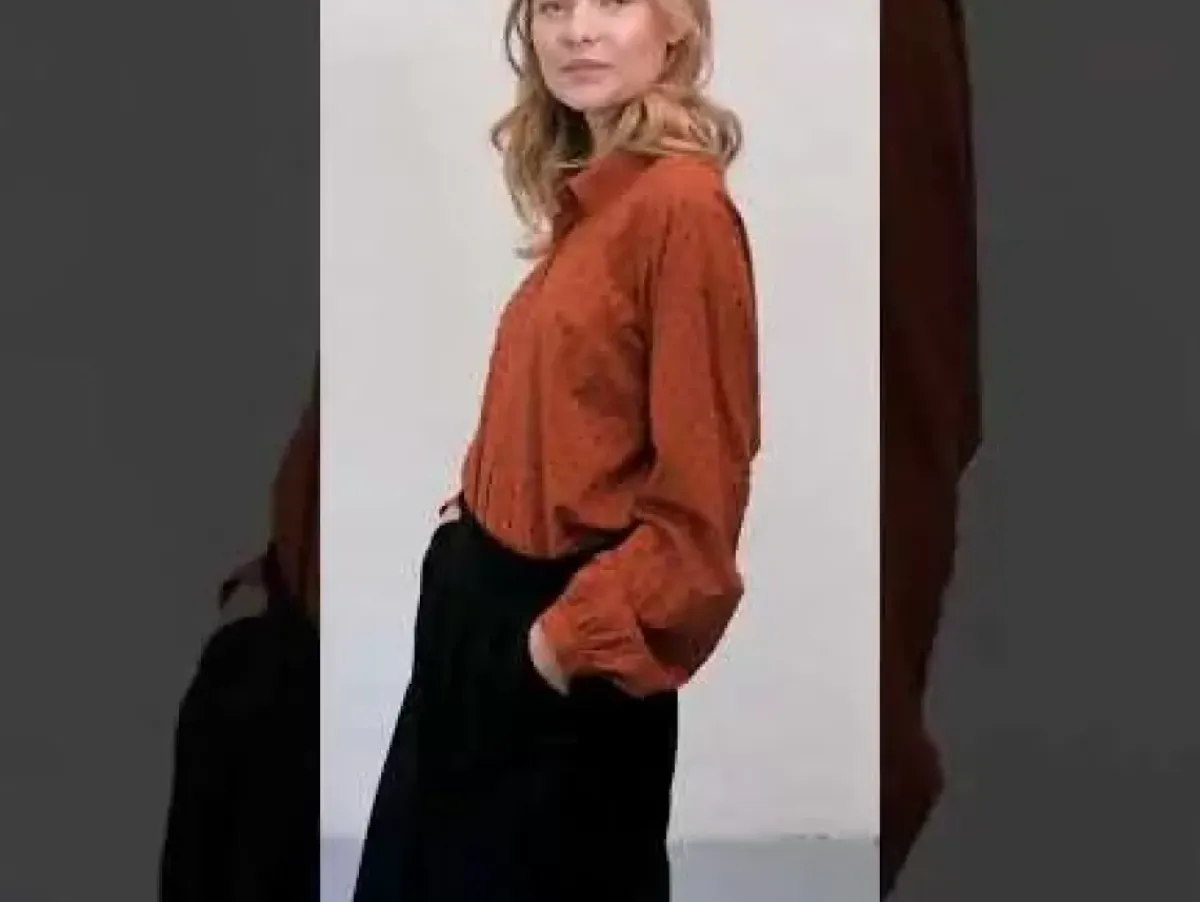 Danefæ Blusen>Danenovember Cotton Dot Shirt Rust