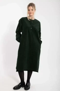 Danefæ Kleider>Danepalette Cord Stretch Dress Deep Forest