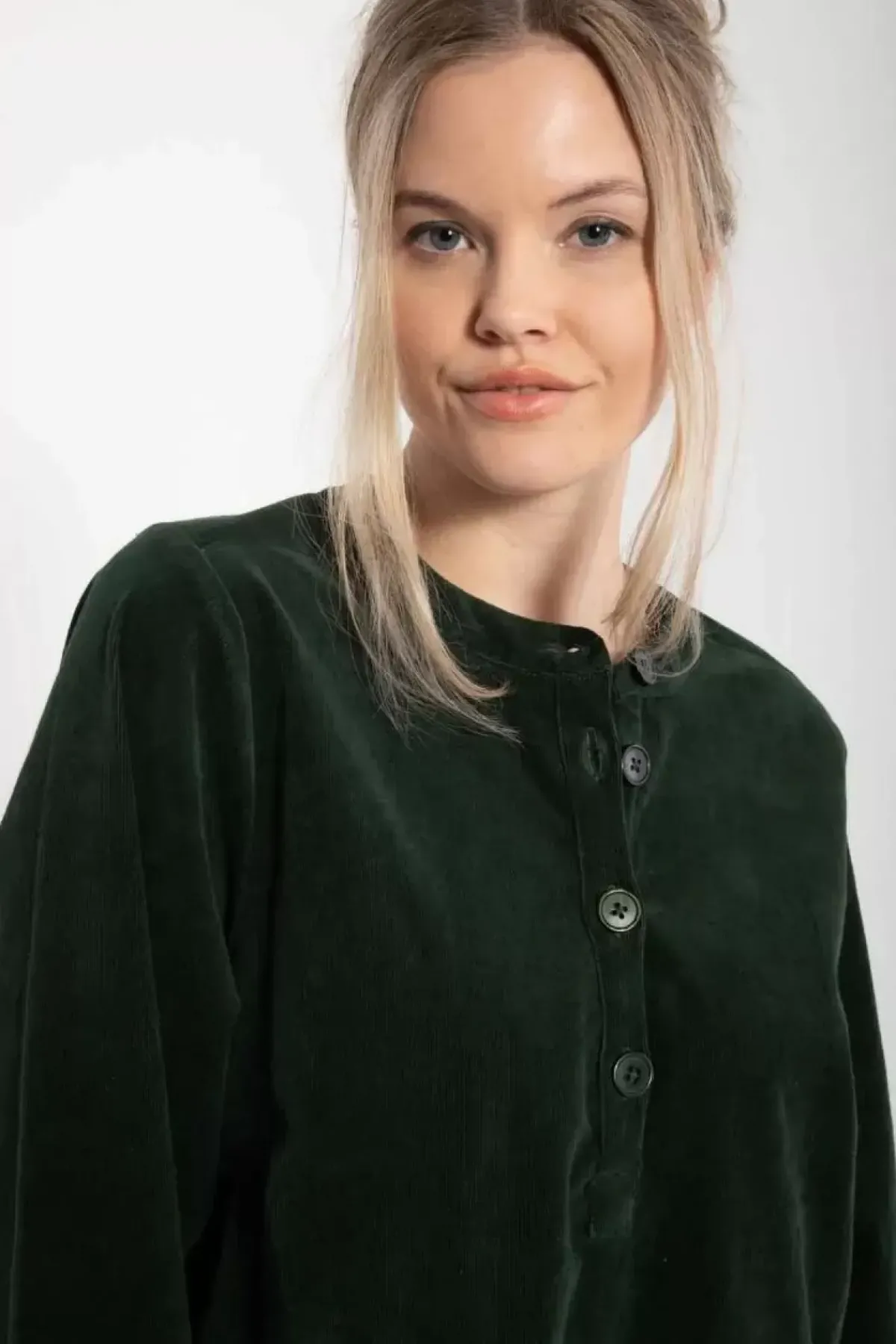 Danefæ Kleider>Danepalette Cord Stretch Dress Deep Forest