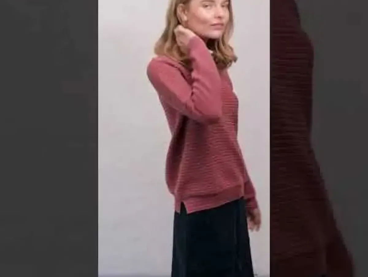 Danefæ Strickwaren>Danepearly 3D Crotchet Knit Sweater Rust/Old Rose
