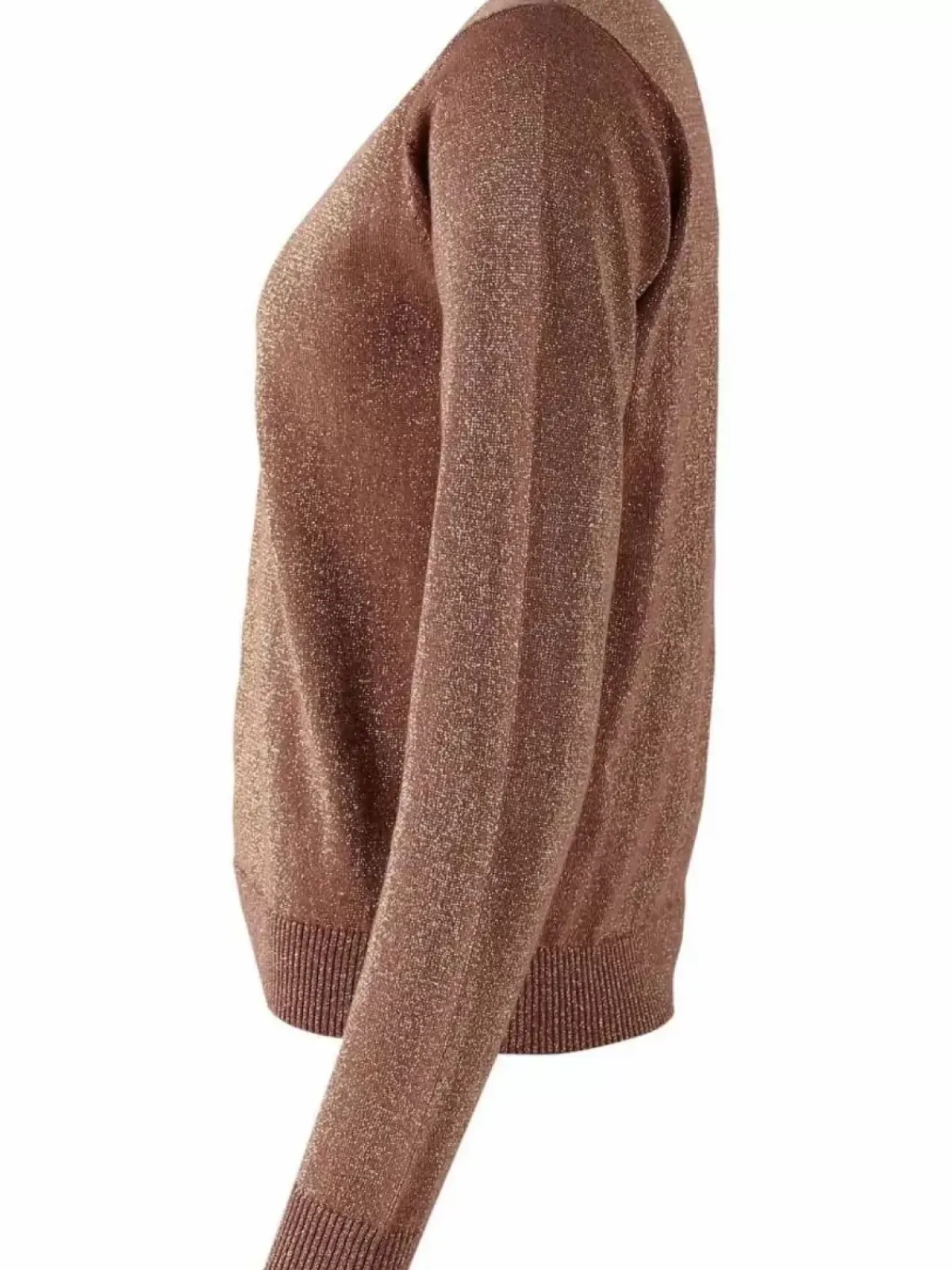Danefæ Strickwaren>Danepearly Glitter Sweater Beige Rose W. Gold Glitter