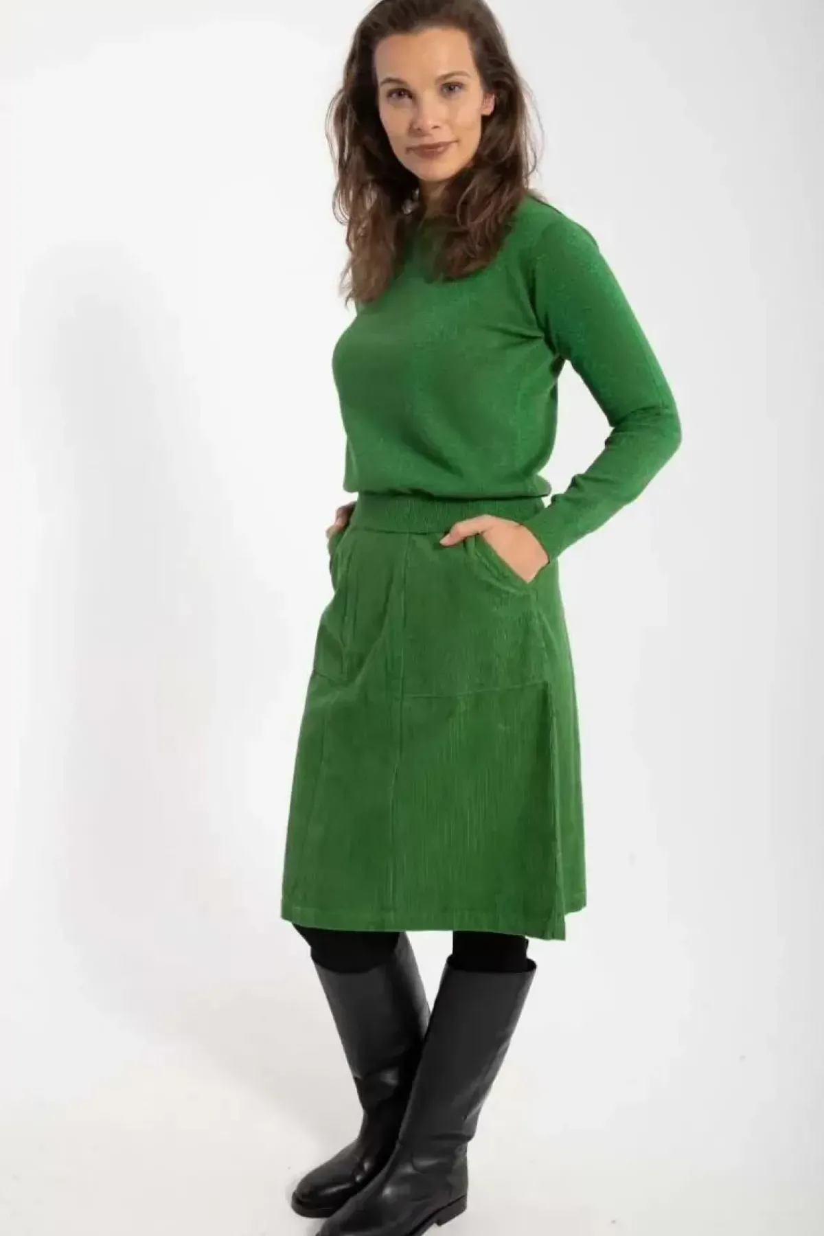 Danefæ Strickwaren>Danepearly Glitter Sweater Fall Jungle W. Green Glitter