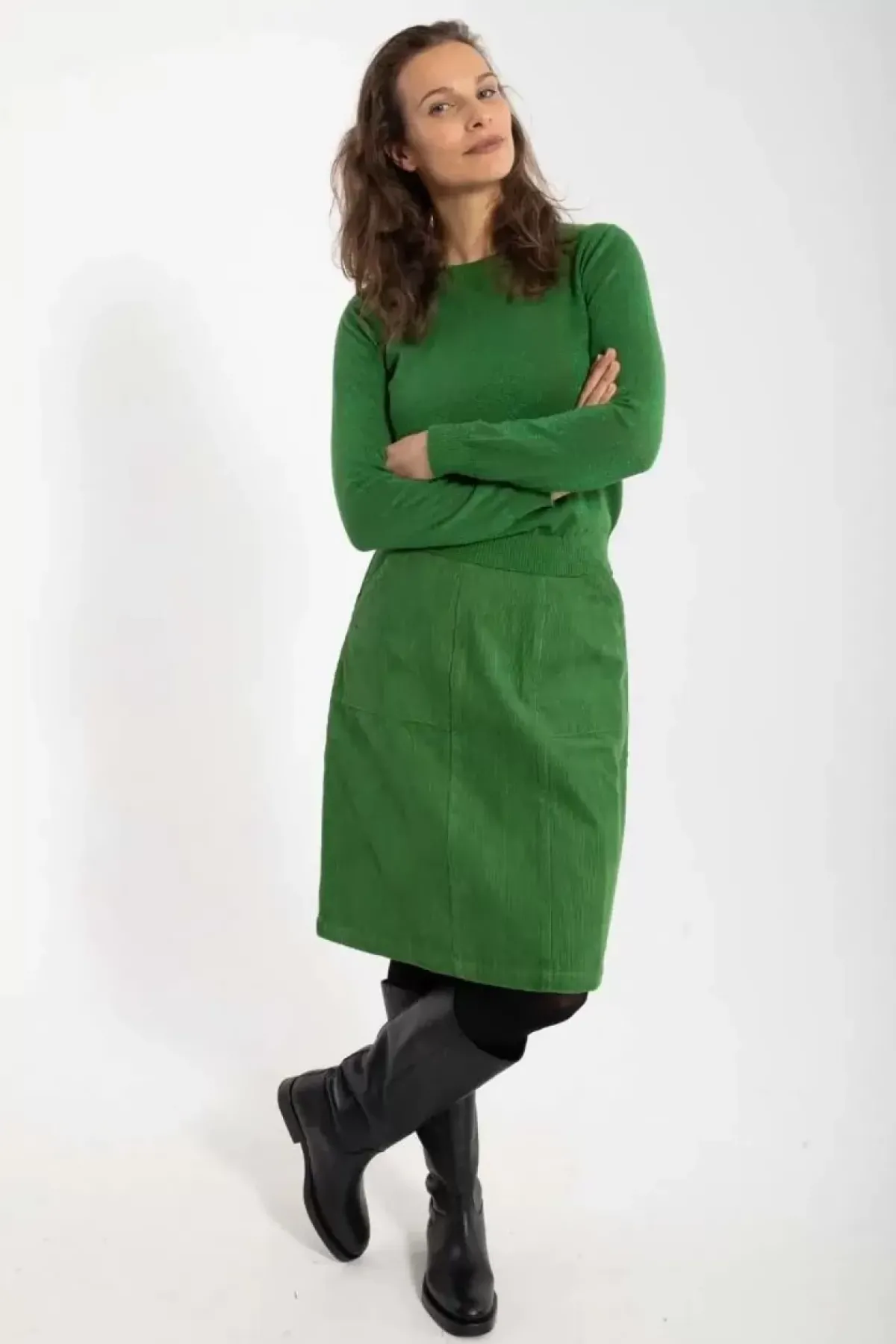 Danefæ Strickwaren>Danepearly Glitter Sweater Fall Jungle W. Green Glitter