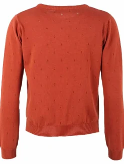 Danefæ Strickwaren>Danepearly Hole Knit Sweater Rust