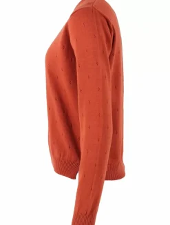 Danefæ Strickwaren>Danepearly Hole Knit Sweater Rust