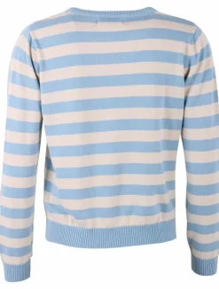 Danefæ Strickwaren>Danepearly Pearl Knit Sweater Lt Blue/Chalk